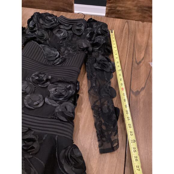 Zhivago THE VENDETTA Embellished Floral Mesh Minidress black size 2 - Picture 5 of 16